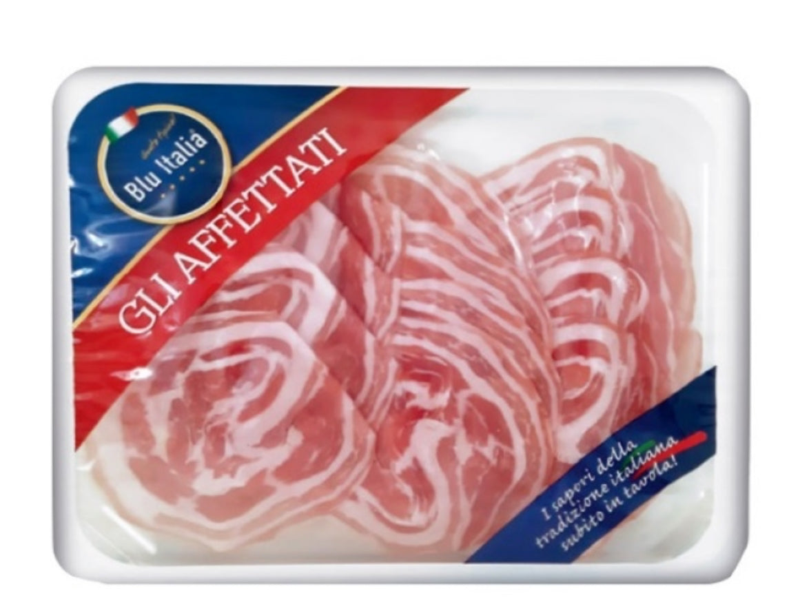 Blu italia Pancetta arrotolata magra affettato sottovuoto 100GR
