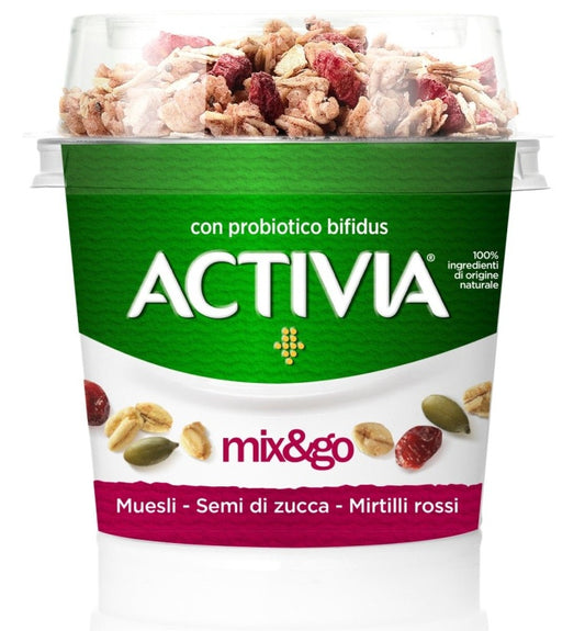 ACTIVIA MIX&GO MUESLI PUMPKIN SEEDS AND CRANBERRIES 170GR