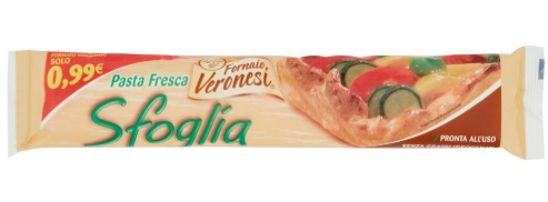 Fornaio Veronesi Pasta Fresca Sfoglia Rettangolare